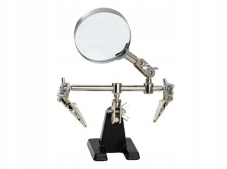 Держатель плат (третья рука) ZD-10D, лупа 60мм 3x, 2 зажима