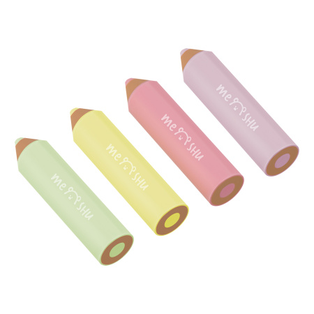 Ластик MESHU "Little Pencils", набор 4шт., MS_65661