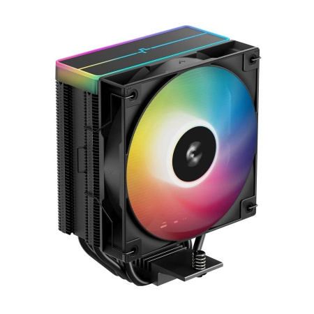 Кулер S115x/1200/1700/1851/AM5/AM4 DEEPCOOL AG400 BK ARGB V2 (220W/120mm/500-2100rpm/ARGB/4 тепл.трубки/черный)
