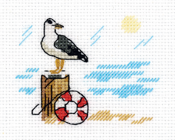 Набор для вышивания "Klart" 8-386 "Зарисовки. Чайка" 10 х 8.5 см