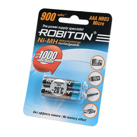 Аккумулятор Ni-MH AAA Robiton 900mAh /1.2в блистер 2шт.