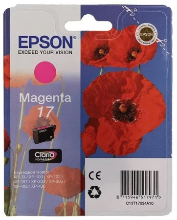 Картридж_струйный EPSON 17 (C13T17034A10) для XP33/203/303 Magenta Картридж_струйный EPSON 17 (C13T17034A10) для XP33/203/303 Magenta