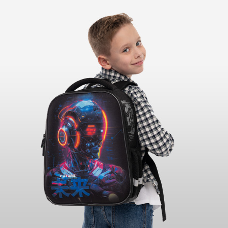 Ранец Berlingo Expert Mini "Cyberpunk" 36*27*14см, 2 отделения, 2 кармана RU-EXM-1107