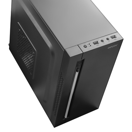 Корпус mATX Б_БП Ginzzu D350 RGB (USB, Audio, RGB Led, черный)