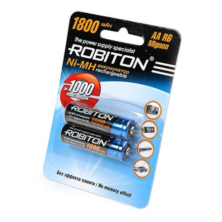 Аккумулятор Ni-MH AA Robiton 1800mAh/1.2в блистер 2шт.