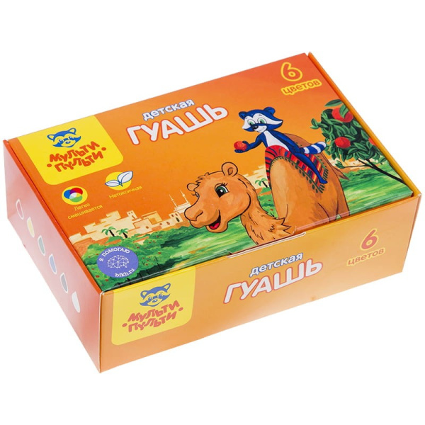 Гуашь 06цв. Мульти-Пульти 35мл. "Енот в Марокко" (ГД_10272)