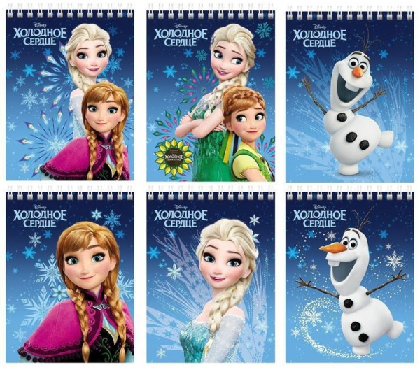 Блокнот Hatber А6 40л. "Холодное сердце" гребень, 40Б6В1гр