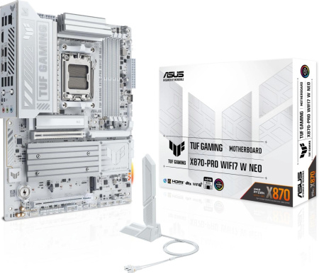 Материнская плата Asus TUF GAMING X870-PRO WIFI7 W NEO Socket AM5 AMD X870 4xDDR5 ATX AC`97 8ch(7.1) 5Gigabit RAID+HDMI