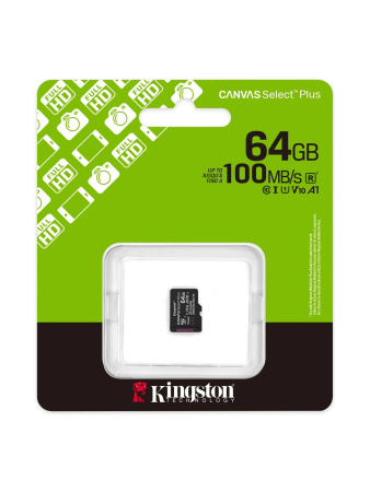 Карта памяти MicroSDXC 64Gb Kingston Class10 UHS-I V10 150MB/s [SDCS3/64GBSP](без адаптера)
