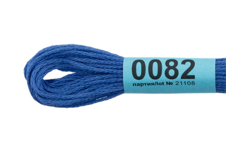 Нитки для вышивания "Gamma" мулине ( 0001-0206 ) 100% хлопок 8 м №0082 васильковый 1 шт.