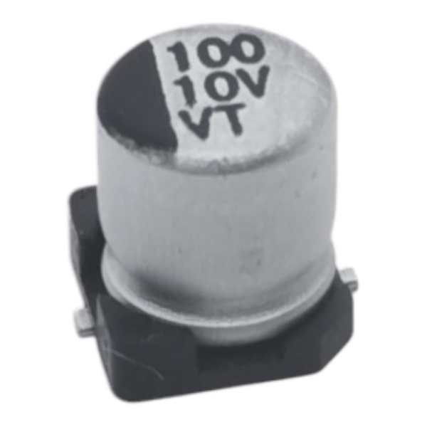 Конденсатор электролитический (ECAP SMD)  100мкф,  10в, Sancon, VT, 105°, 5*5.4