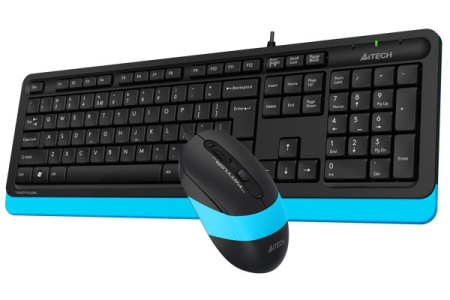 Комплект USB A4Tech Fstyler F1010 клавиатура + мышь 1600 dpi, Black/Blue