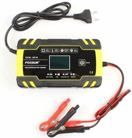 Зарядное устройство LA 12/24в, 8/4а, крокодилы, интеллектуальное, десульфатация, Foxsur FBC122408D
