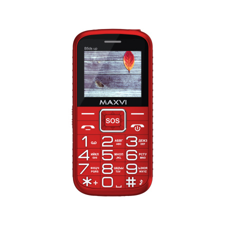 Сотовый Maxvi B5ds up Red 2sim/2"/220*176/microSD/0.3МП/1500мАч/моноблок