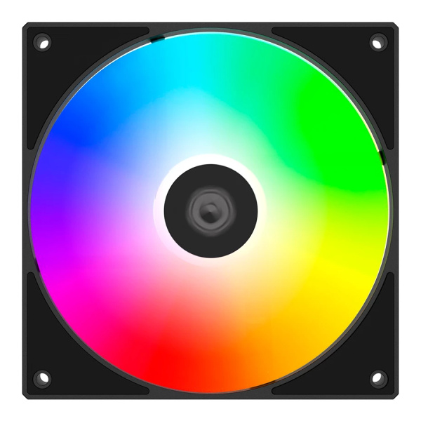 Кулер в корпус 140х140х25 ID-COOLING AS-140-ARGB-K черный (300-1800prm/супертихий/4Pin PWM/3Pin 5V ARGB/72.2 CFM/24.9дБ/подшипник гидродинамический/AR