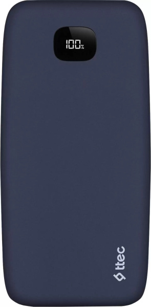 Аккумулятор внешний 20000_mAh TTEC ChargeUp LCD 2.1 A темно-синий (2BB211L)