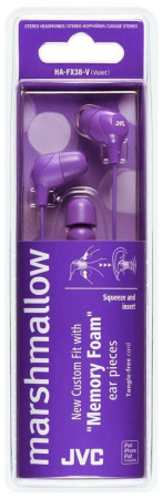 Наушники JVC HA-FX38 вставные, кабель 1м, Violet