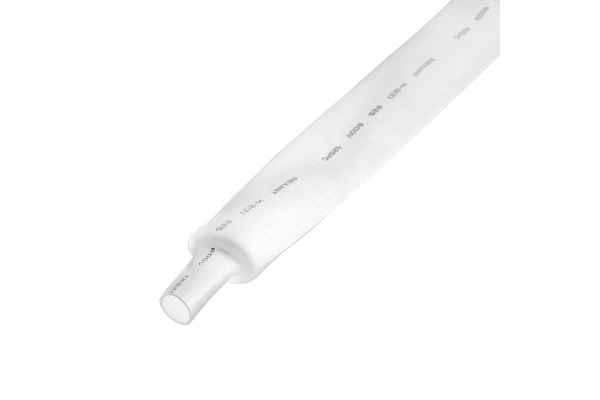 Трубка термоусадочная 2:1,  25.0/12.5мм, белая, подавление горения, отрезок 1м, Rexant