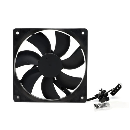 Кулер в корпус 120x120x25 BaseTech V2 (hydrodynamic/1500rpm/3pin+molex/45CFM/18дБ/антивибропрокладки/черный