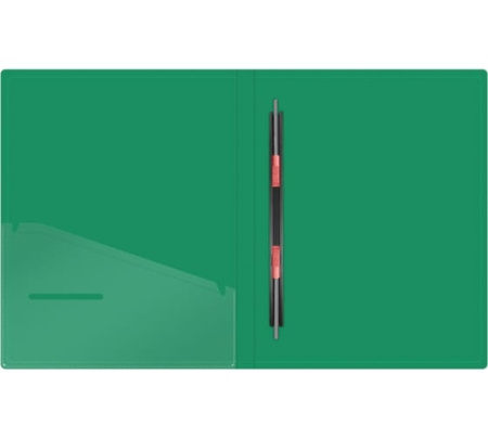 Папка с пружинным скоросшивателем BERLINGO "Soft Touch" 17мм. 700мкм, внутр. карман, зеленая (FS4_17983)