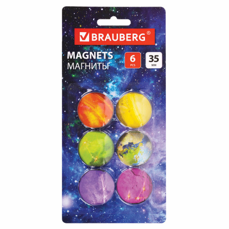 Магнит для досок BRAUBERG "Планеты" 3,5см. 6шт. (272517)