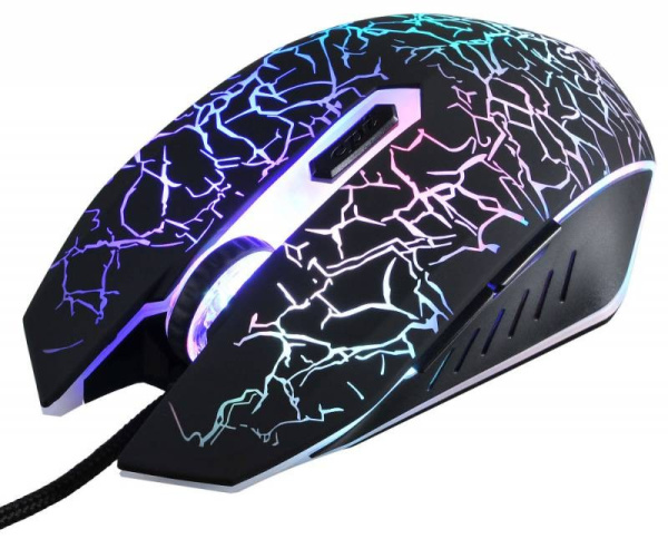Игровая мышь USB Oklick 905G Invasion оптическая, 3200dpi, 5кн., подсветка, кабель 1.5м, Black