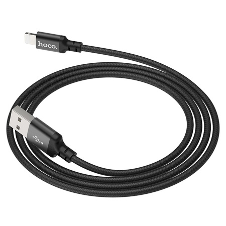 Кабель Lightning (m) - USB(m) HOCO X14, 2.0A, 2м, черный,текстильный
