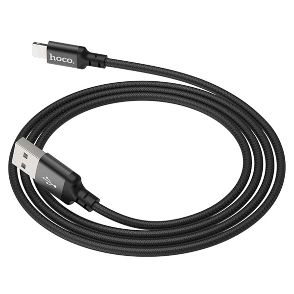 Кабель Lightning (m) - USB(m) HOCO X14, 2.0A, 2м, черный,текстильный
