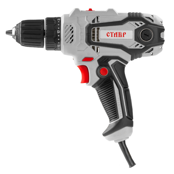 Дрель-шуруповерт Ставр ДШС-10/470-2С питание 220В, 470Вт, 0-1100об/мин, 35Нм, патрон 0,8-10мм, реверс