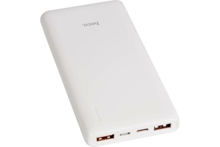 Аккумулятор внешний 10000_mAh HOCO J80 20W/2 USB 3.0/Micro/Type-C (белый)