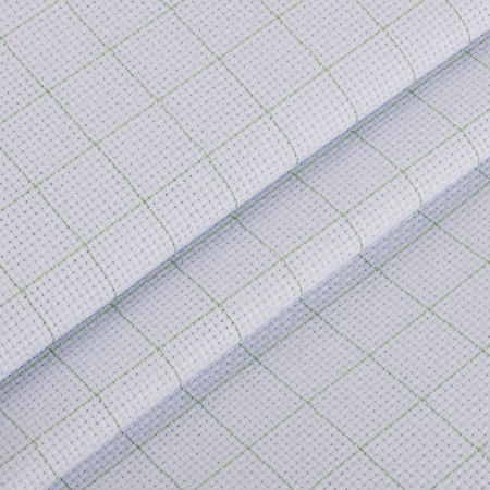 Канва K04R "Gamma" Aida №14 цв. 92% хлопок, 8% терилен 30 х 40 см± 2 см 1 шт бл.бледно-голубой в клетку