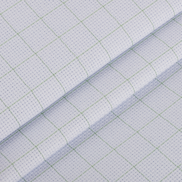 Канва K04R "Gamma" Aida №14 цв. 92% хлопок, 8% терилен 30 х 40 см± 2 см 1 шт бл.бледно-голубой в клетку