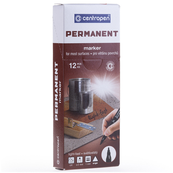 Маркер перманентный CENTROPEN "2536" 1мм., красный (6 2536 0104)