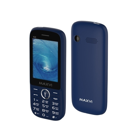 Сотовый Maxvi K20 Blue 2sim/2.8"/320*240/microSD/1.3МП/Bt/2500мАч/моноблок