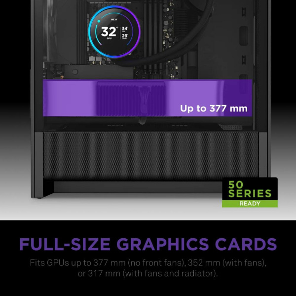 Корпус без блока питания/ Case NZXT H3 Flow (2025), Midi-Tower, TG, 1x120mm, 1xUSB-A 3.2 + 1xUSB-C 3.2, mATX, mITX Black