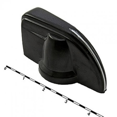 Ручка для потенциометра 40*20*20мм клюв, черный, крепление винт, под вал с лыской (F), Ruichi K7-2