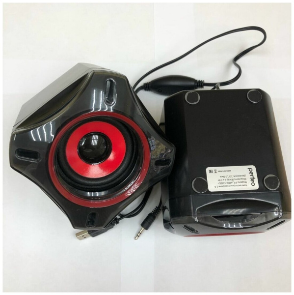 Актив.колонки 2.0 Perfeo CUBE 5Вт, USB, пластик, Black