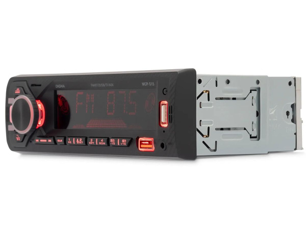 Автомагнитола Digma  MCP-515 1DIN, 4x45Вт, MP3, FM, USB, AUX, BT5.0, ПДУ