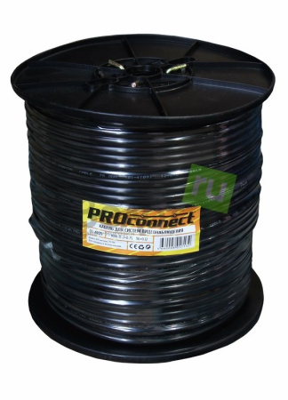 Кабель видеоконтроля КВК-П 2х0.75 ProConnect 01-4109, CU/CCA, наружный, 75ом, бухта 200м