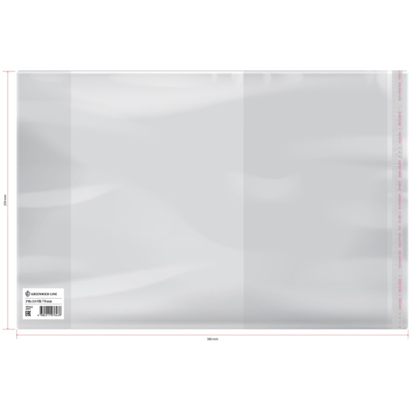 Обложка ПП Greenwich Line 250*380мм. для учебников, универс., с липким слоем, 90мкм, (GL 250.90)