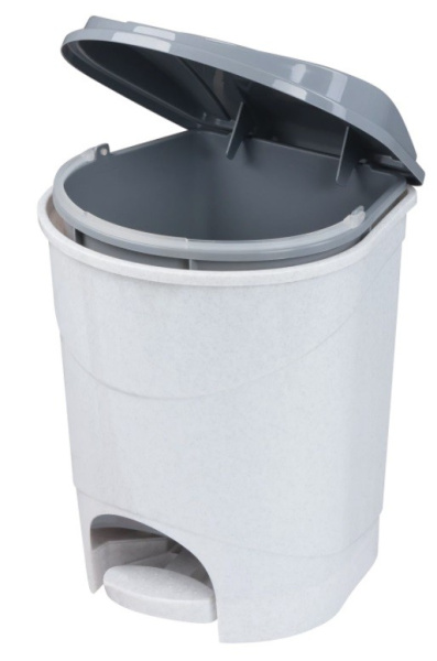 Ведро-контейнер для мусора с педалью IDEA, 11 л., серое (601031) (М2891)