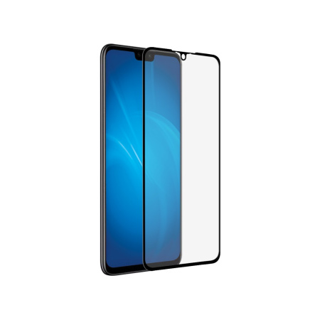 Защитное стекло для Huawei Y8s с цветной рамкой (fullscreen+fullglue) (DF hwColor-118) (black)