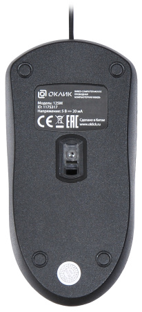 Мышь USB Oklick 125M оптическая, 800dpi, кабель 1.5м, Black