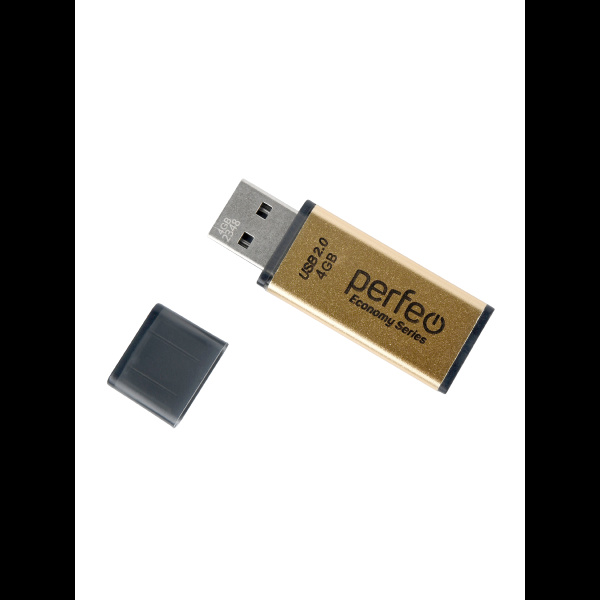 Флеш-накопитель USB2.0 4Gb Perfeo E03 (PF-E03Gl004ES) золотой