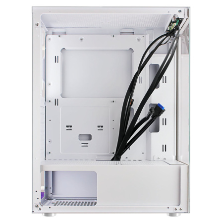 Корпус ATX Б_БП Ginzzu CL110 (USB3.0,Audio,белый,"стеклянный куб")
