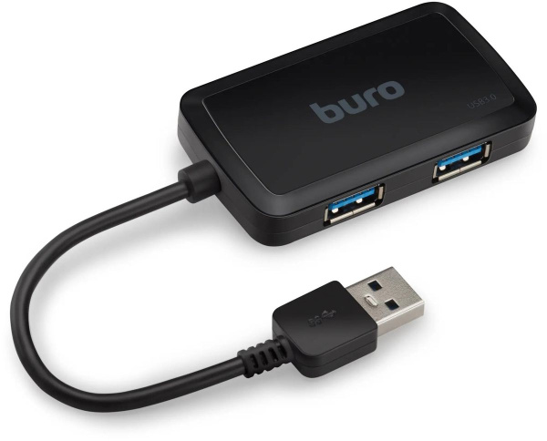 USB_Хаб 4xUSB_3.0 Buro BU-HUB4-U3.0-S черный