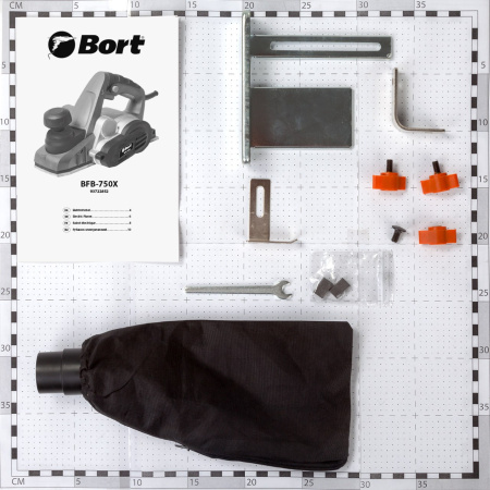 Рубанок электрический Bort BFB-750X 750Вт, 16500 об/мин, макс. ширина 82мм, макс. глубина 3мм