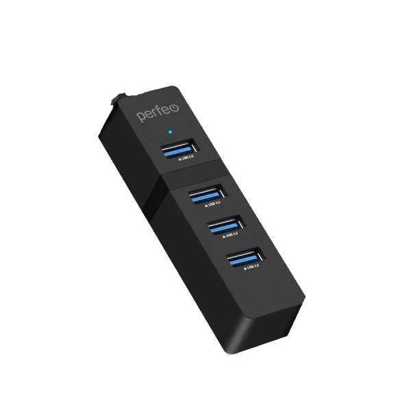 USB_Хаб 4xUSB_3.0 Perfeo (PF-H040) черный