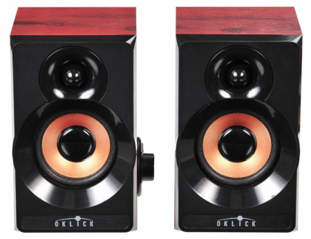 Актив.колонки 2.0 Оклик OK-161 6Вт, черный/темное дерево