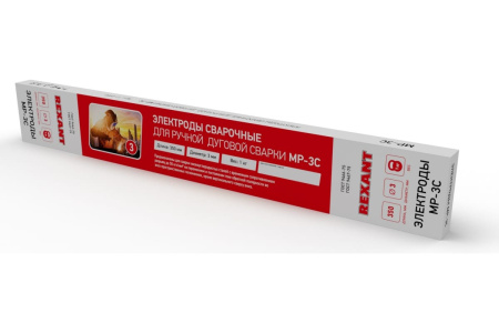 Электрод MP-3C, 3мм, 350мм, пачка 1кг, Rexant 11-0950 (Электрод-Бор, Россия)